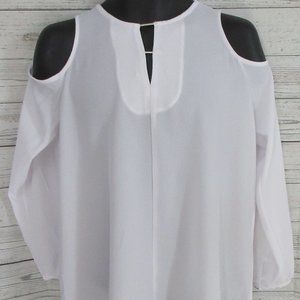Michael Kors White Cold Shoulder Blouse Medium